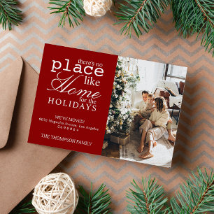 There's no Place Like Home Red Photo Moving Holiday Card