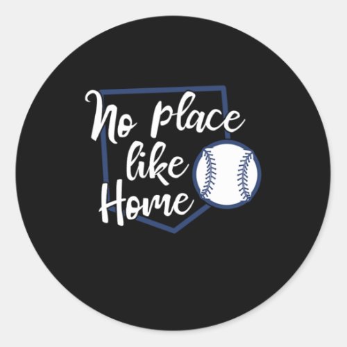 Theres No Place Like Home Softball Baseball Gift Classic Round Sticker