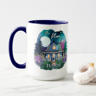 Theres No Place Like.Home Watercolor Starry Night Mug