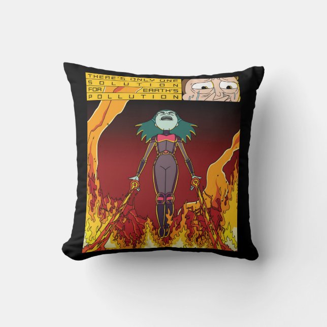 There's Only One Solution For Earth's Pollution Throw Pillow (Front)