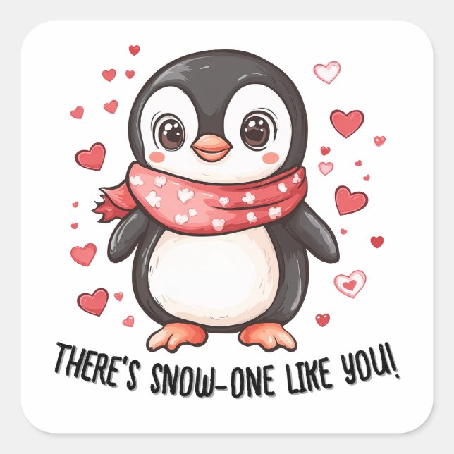 There's Snow-One Like You Valentine's Day Square Sticker (Front)