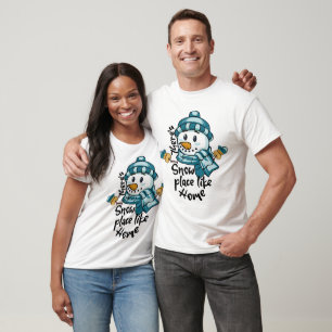 There's Snow Place Like Home Cute Snowman Winter T-Shirt