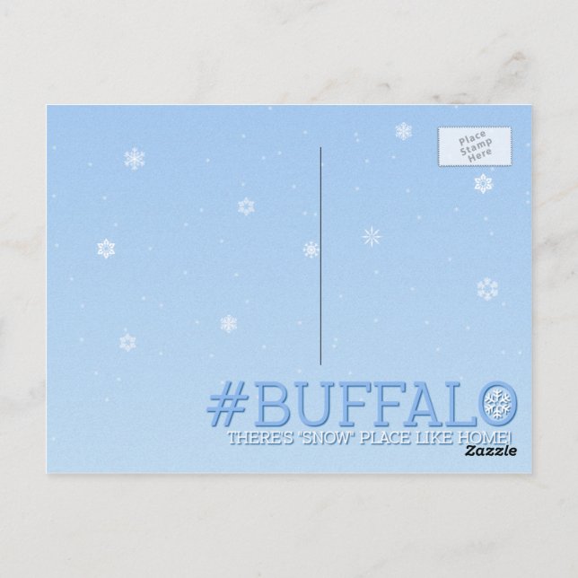 There's "Snow" Stopping us now Buffalo Postcard (Back)