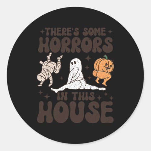 Theres Some Horrors In This House Ghost Pumpkin H Classic Round Sticker