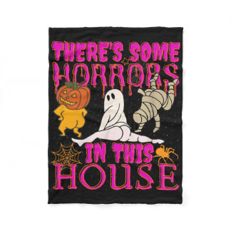 There's Some Horrors In This House Ghost Pumpkin H Fleece Blanket