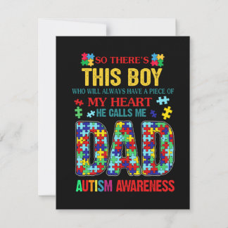 There's This Boy -He Call Me Dad -Autism Awareness Thank You Card