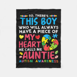 Theres This Boy He Calls Auntie Au Awareness Aunt Fleece Blanket