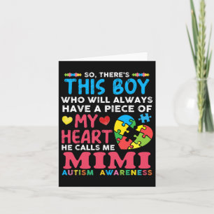 There's This Boy He Calls Me Mimi Autism Awareness Card