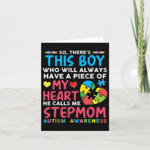There's This Boy He Calls Me Stepmom Autism Awaren Card