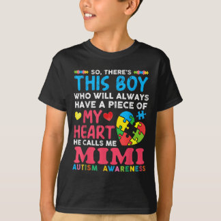 Theres This Boy He Calls Mimi Au Awareness Grandma T-Shirt