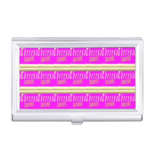 Theresa design shocking pink and gold playing car business card case