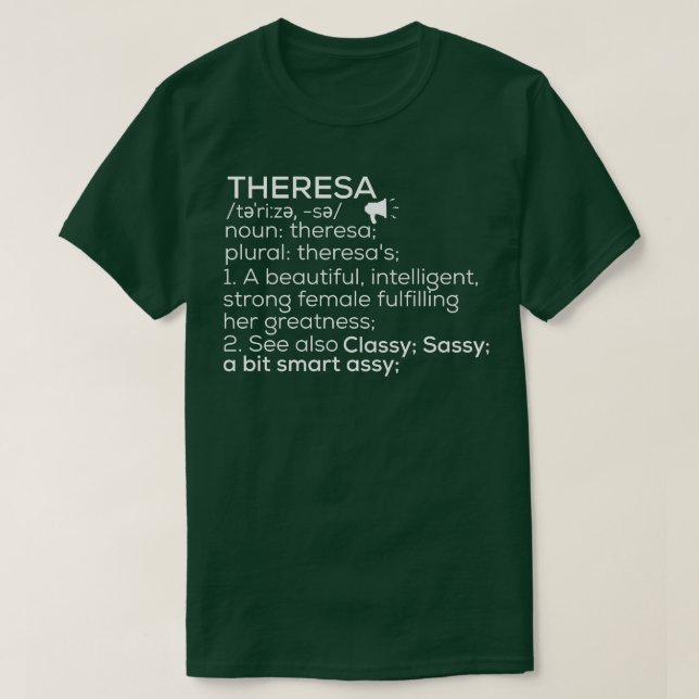 Theresa Name Definition Theresa Female Name 1 T-Shirt (Design Front)