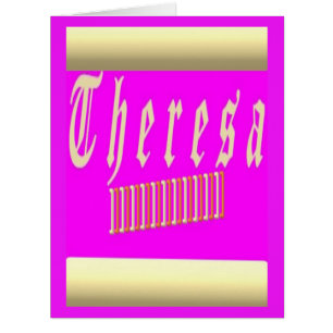 THERESA NAME GOLD AND PINK GRAPHICS CARDS