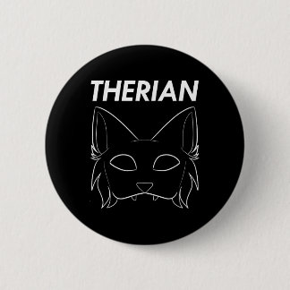 Therian Furry Animal Mask Wolf Cat Dog  Button