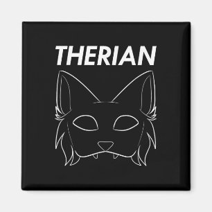 Therian Furry Animal Mask Wolf Cat Dog  Magnet