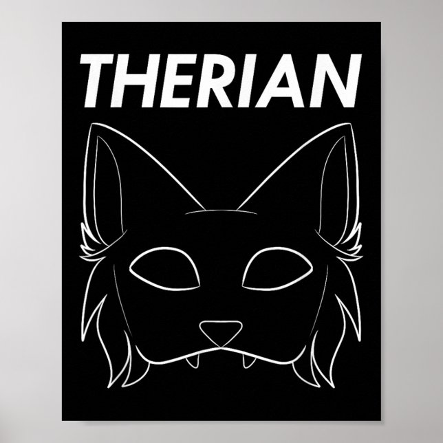 Therian Furry Animal Mask Wolf Cat Dog  Poster (Front)