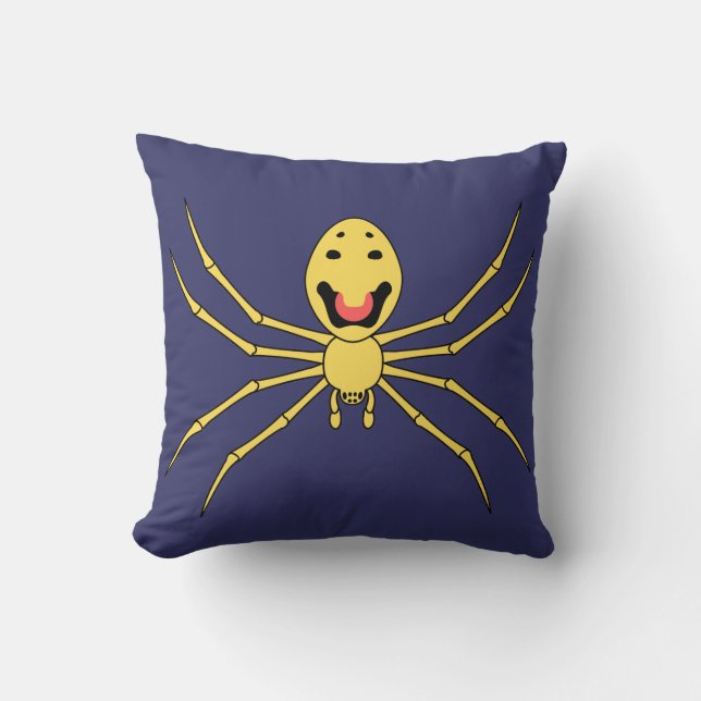 Theridion grallator AKA Happy Face Spider Throw Pillow (Front)