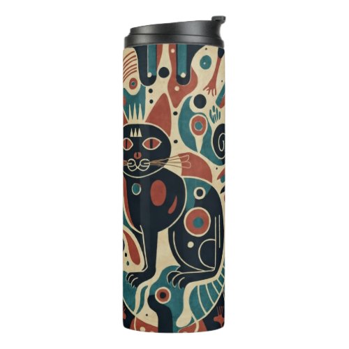 Thermal  Abstract cat design Thermal Tumbler