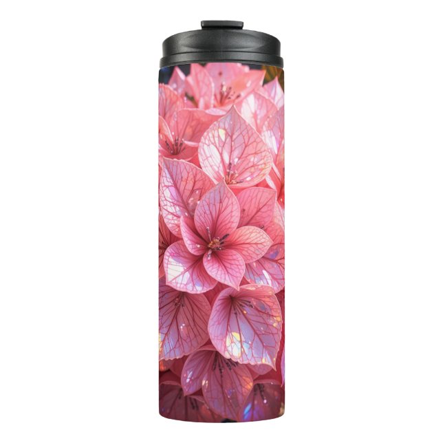 Thermal Bottle with Pink Flowers (Front)