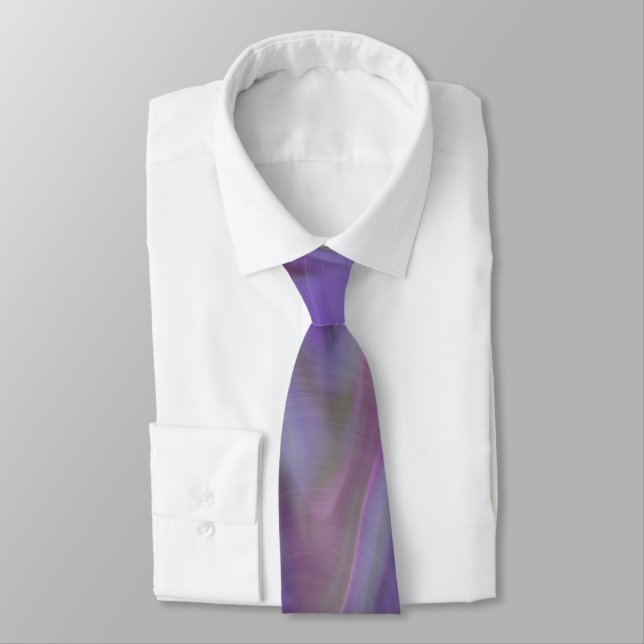 Thermal purple waves neck tie (Tied)