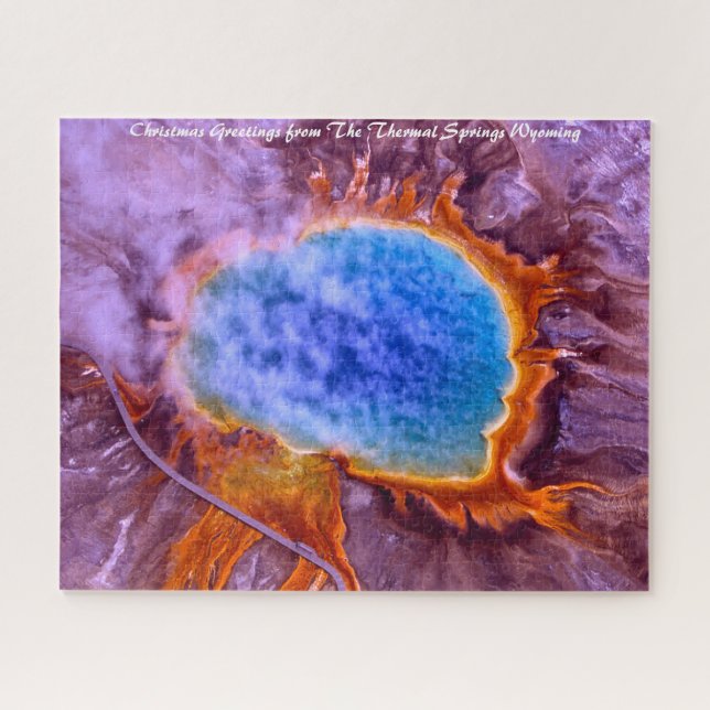 Thermal Springs Wyoming. Christmas Greetings Jigsaw Puzzle (Horizontal)