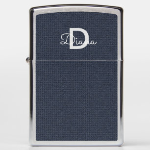 Thermal Stitch Blue Monogram Zippo Lighter