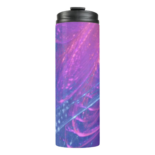 Thermal Tumbler Blue Magenta Asymmetric Fractal (Front)