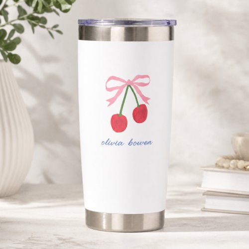 Thermal Tumbler | Cherry Coquette Bow Cute