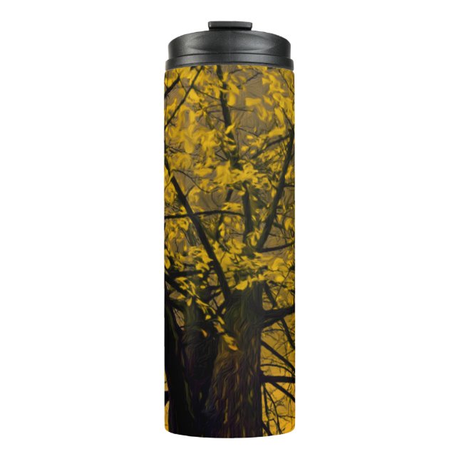 Thermal Tumbler Fall Yellow Tree Painting (Front)