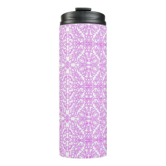 Thermal Tumbler Soft Pink Dream Mandala pattern  (Front)