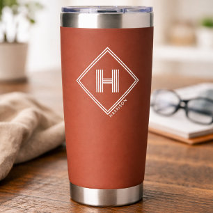 Thermal Tumbler Stylish Geometric Monogram