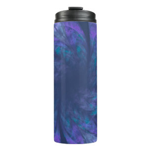 Thermal Tumbler Transparent Blue Petals Fractal