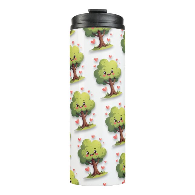 Thermal Tumbler Tree Red Hearts  (Front)