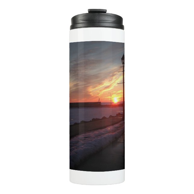 Thermal tumbler with beautiful sunset photo  (Front)