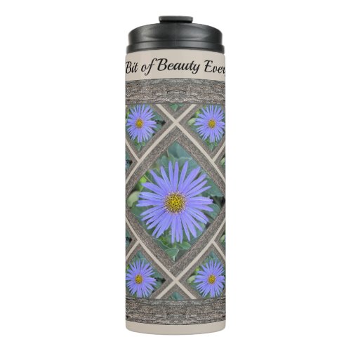 Thermal Tumbler with Blue Asters