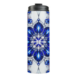 Thermal Tumbler with Blue White Colors