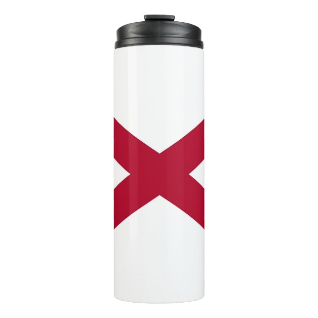 Thermal Tumbler with flag of Alabama State, USA (Front)