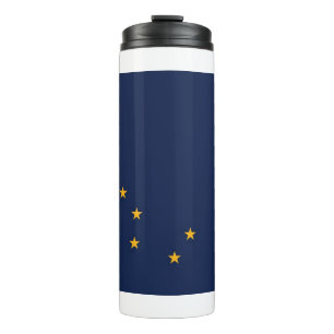 Thermal Tumbler with flag of Alaska State, USA