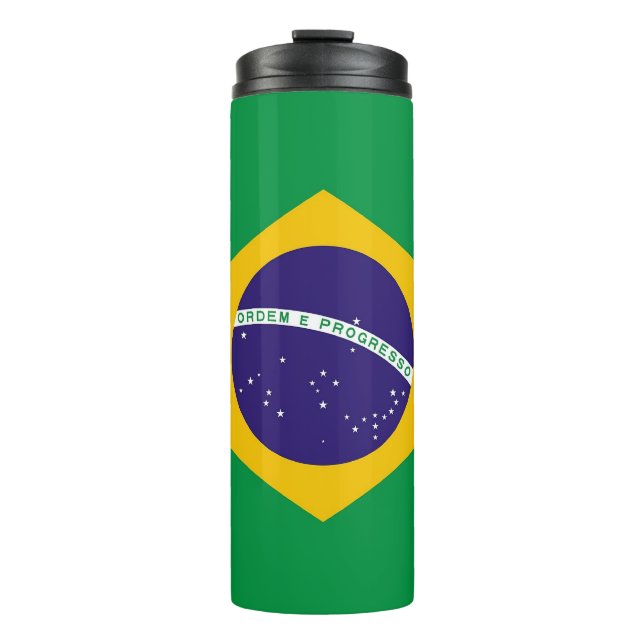 Thermal Tumbler with flag of Brazil (Front)
