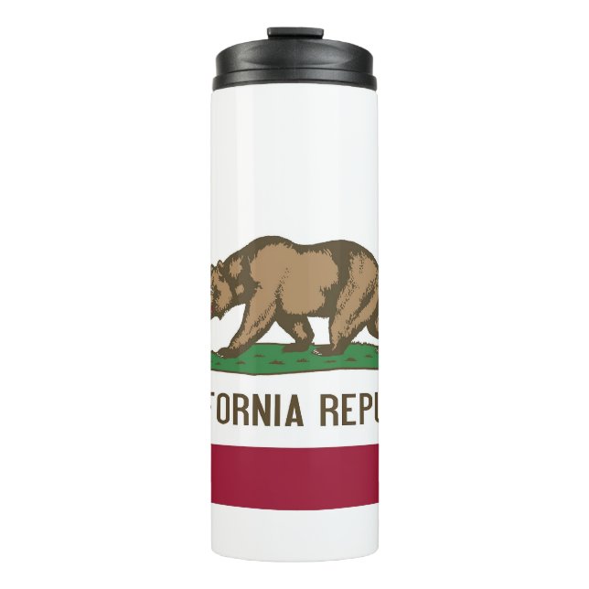 Thermal Tumbler with flag of California State, USA (Front)
