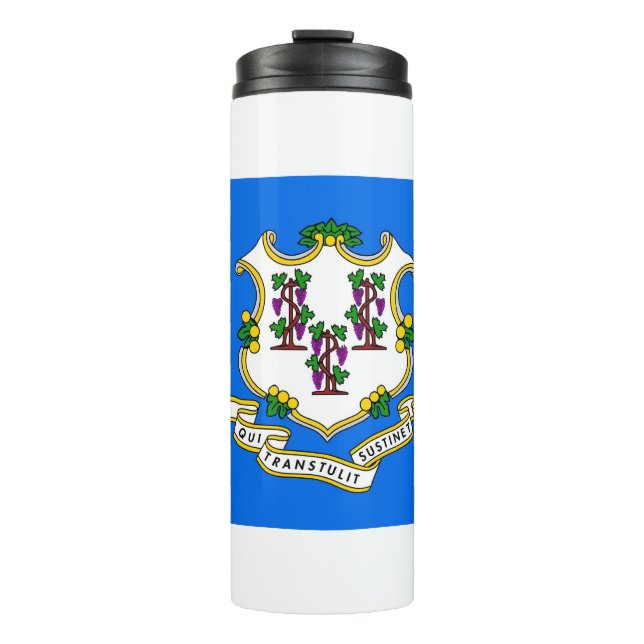 Thermal Tumbler with flag of Connecticut, USA (Front)