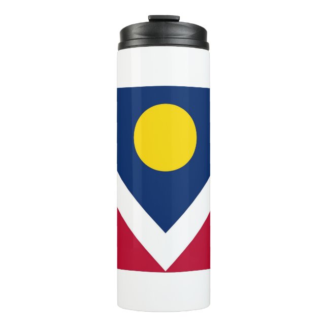 Thermal Tumbler with flag of Denver, USA (Front)