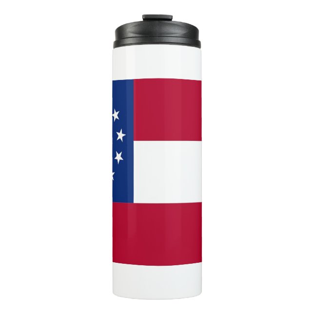 Thermal Tumbler with flag of Georgia, USA (Front)