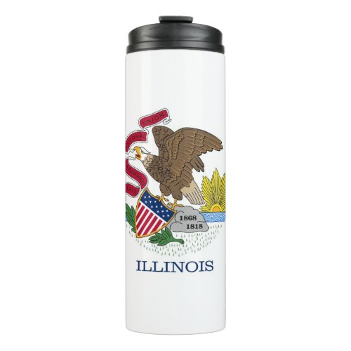 Thermal Tumbler with flag of Illinois USA