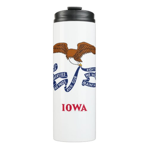 Thermal Tumbler with flag of Iowa USA