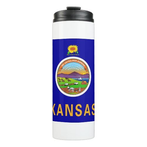 Thermal Tumbler with flag of Kansas USA