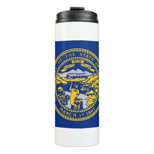 Thermal Tumbler with flag of Nebraska USA