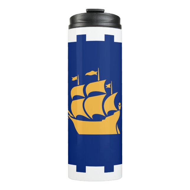 Thermal Tumbler with flag of Quebec City (Front)