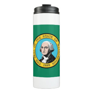 Thermal Tumbler with flag of Washington State, USA