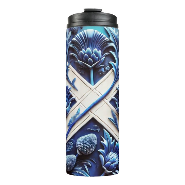 Thermal Tumbler with Scottish Thistles Design (Front)